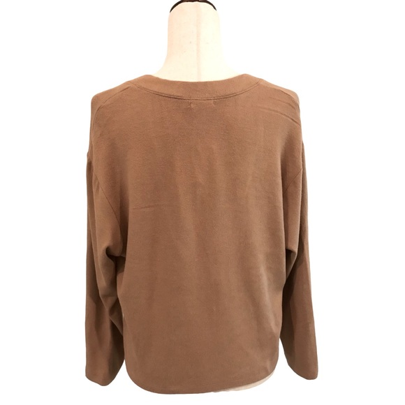 Leset Lori V-Neck Sweater Dune Camel Color Size Medium New - Picture 8 of 11